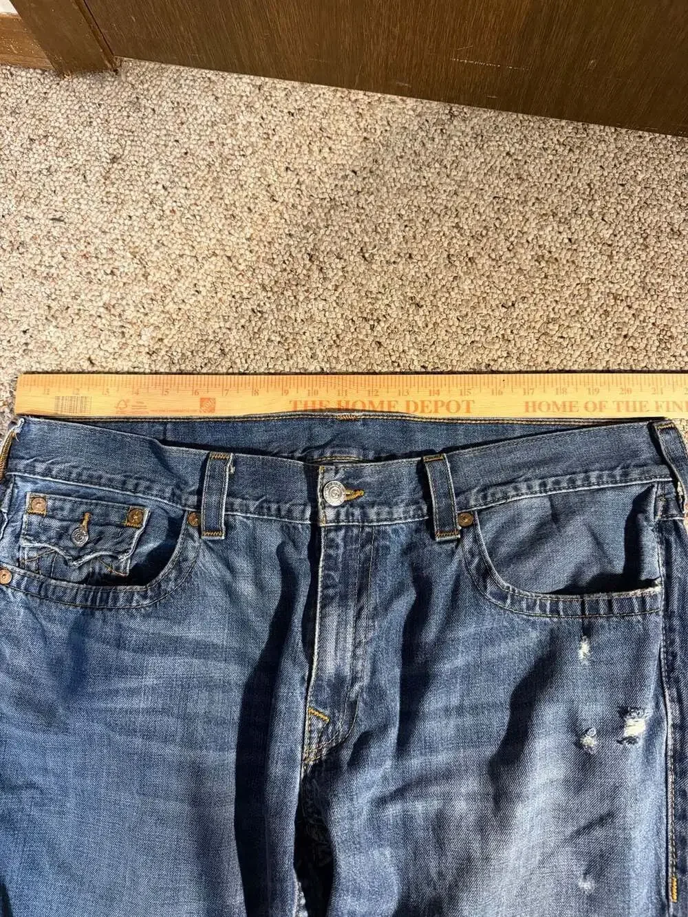 True Religion World Tour Straight Leg Jeans Size 42